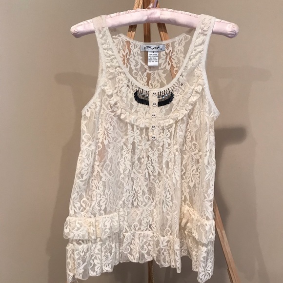 Altar'd State Tops Cream Lace Tank Top Poshmark